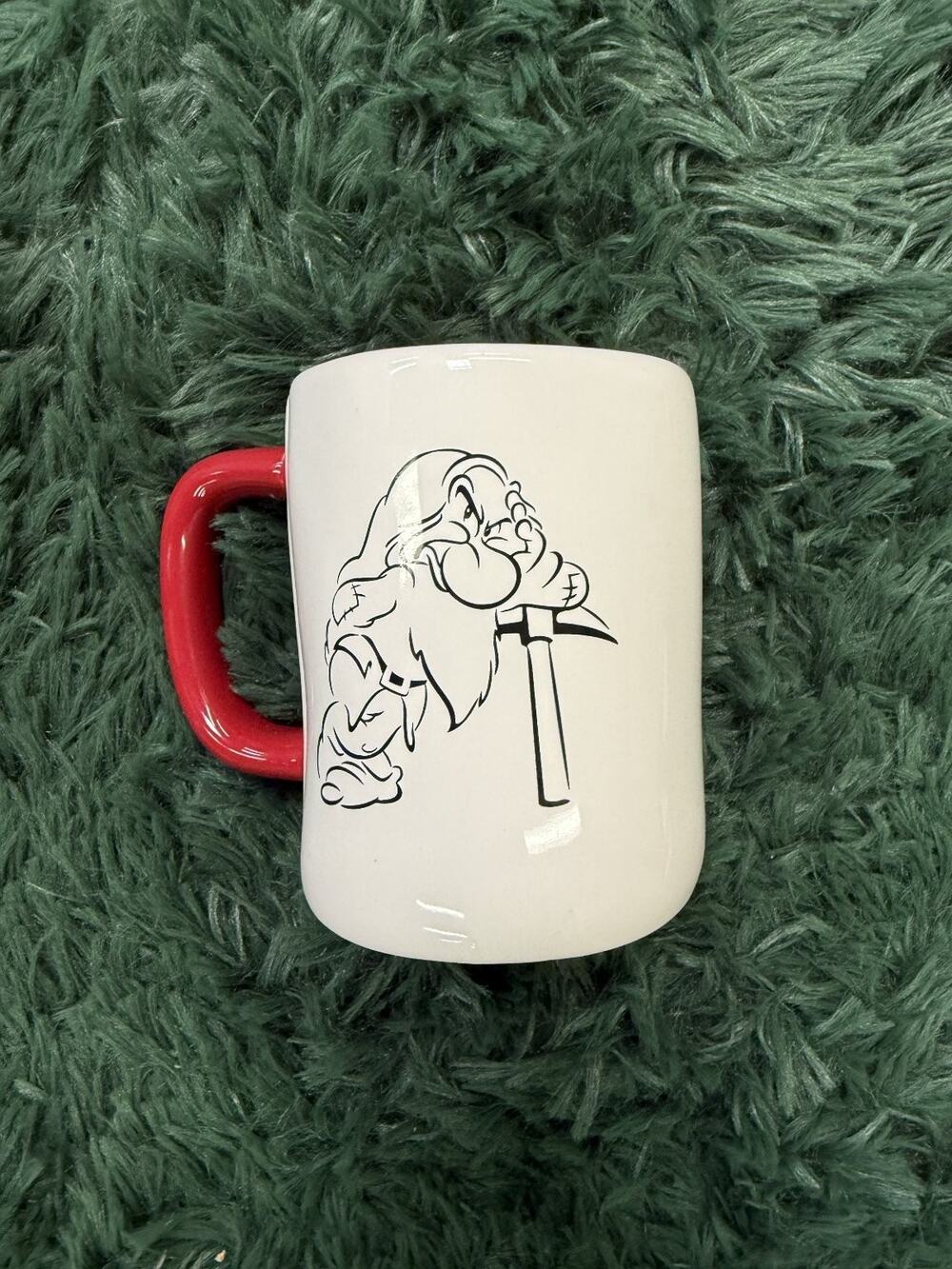 Rae Dunn Disney Grumpy Mug Snow White Red Handle Artisan Collection Coffee Cup